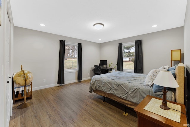 bedroom featuring wood-type flooring