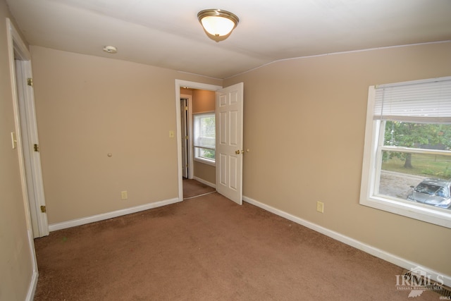 interior space with vaulted ceiling