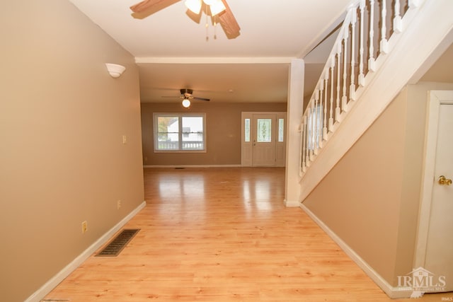 interior space featuring light wood-type flooring