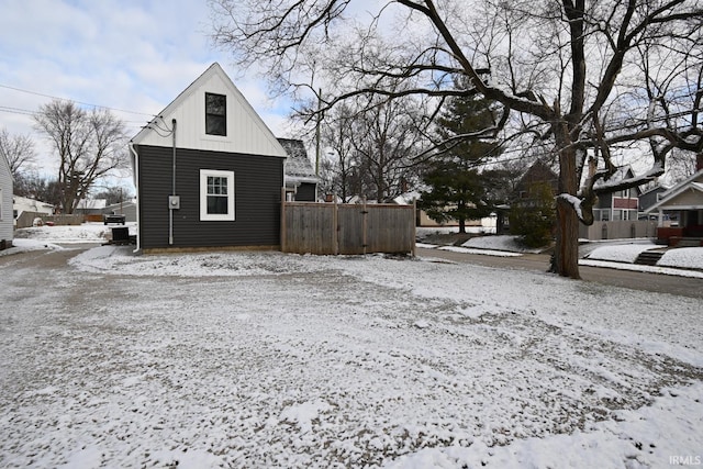 view of snowy exterior