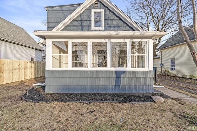 exterior space with a sunroom