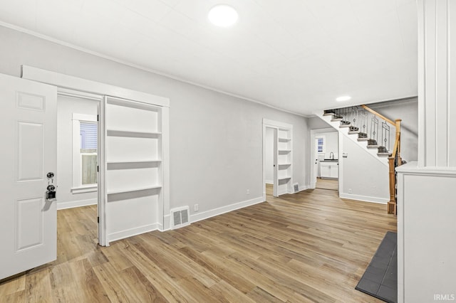 foyer featuring light hardwood / wood-style floors and sink