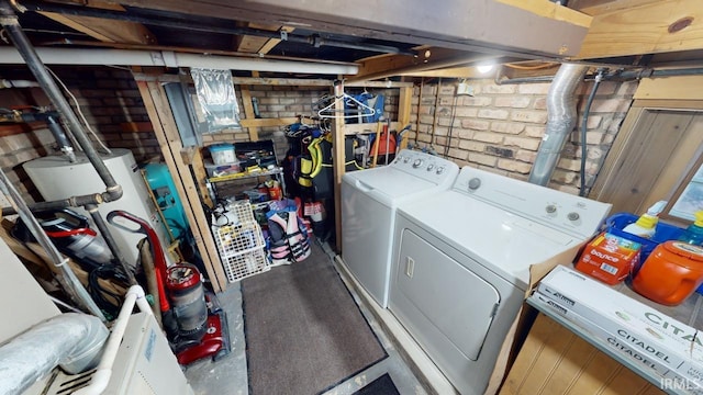 washroom featuring washer and dryer