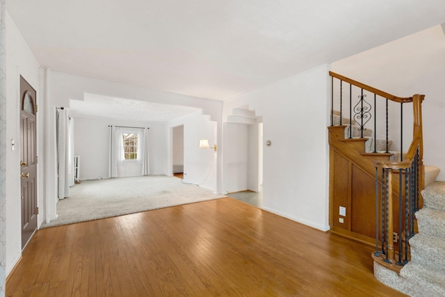 unfurnished room featuring light wood-type flooring