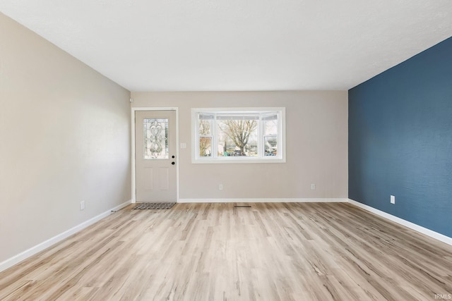 interior space with light hardwood / wood-style flooring