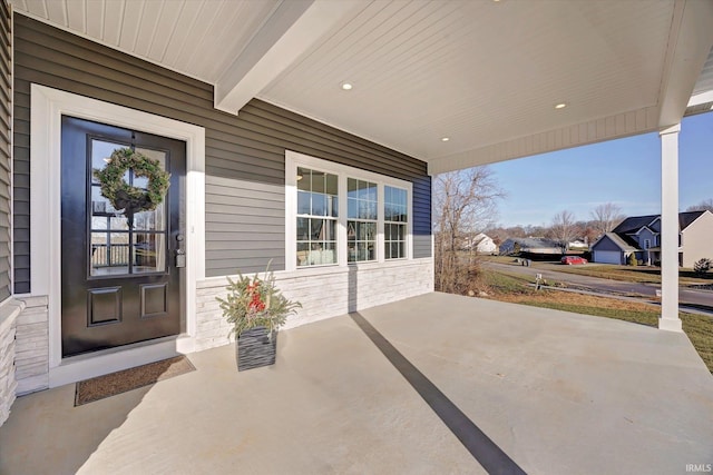 view of patio featuring covered porch