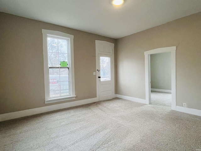 interior space with light colored carpet