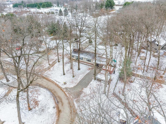 view of snowy aerial view