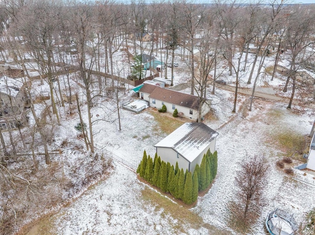 view of snowy aerial view