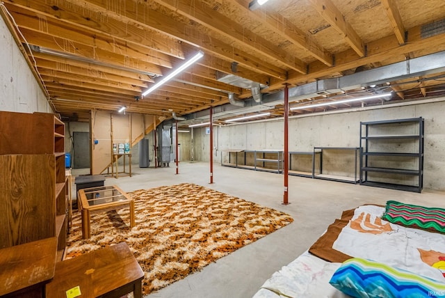 basement featuring water heater