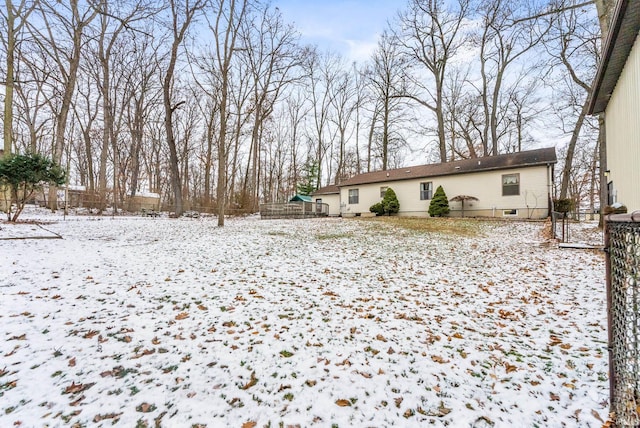 view of snowy yard