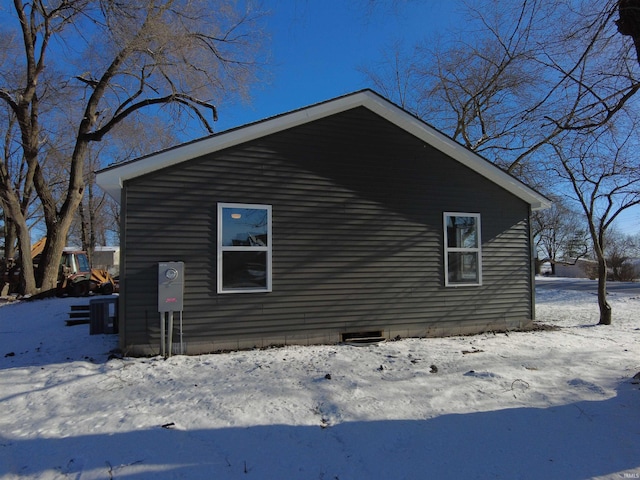 view of snowy exterior