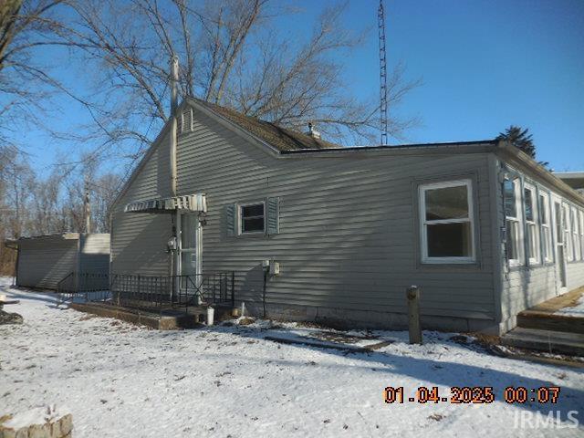 view of snow covered exterior