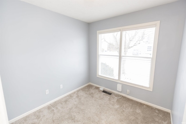 unfurnished room featuring light colored carpet and a healthy amount of sunlight