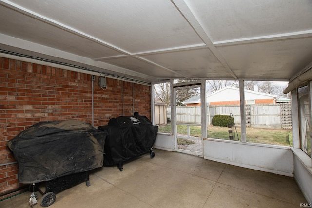 view of unfurnished sunroom