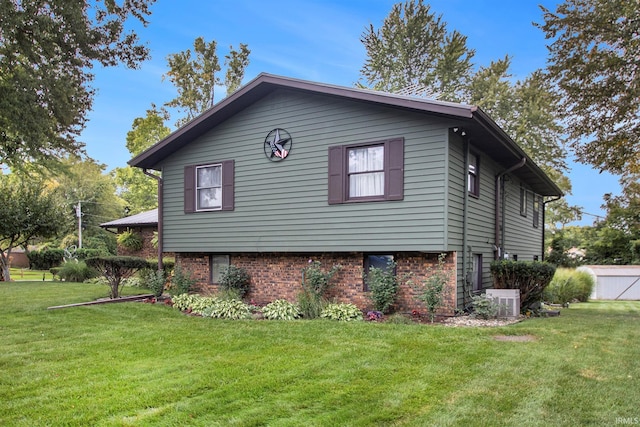 view of property exterior featuring a yard