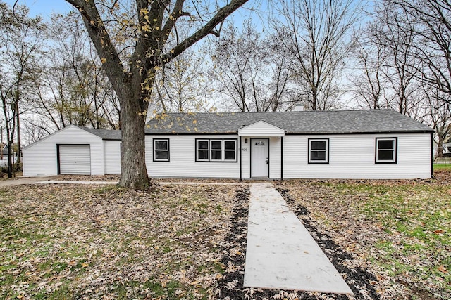 view of single story home