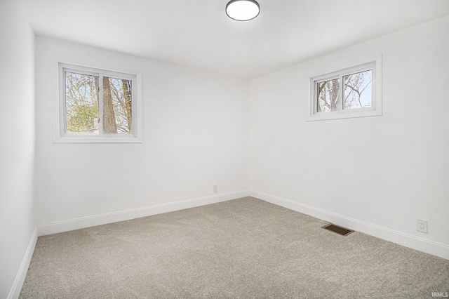 empty room featuring a wealth of natural light and carpet