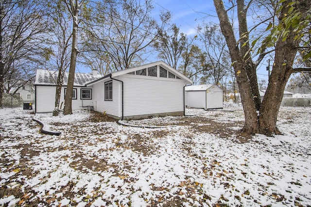 view of snowy exterior