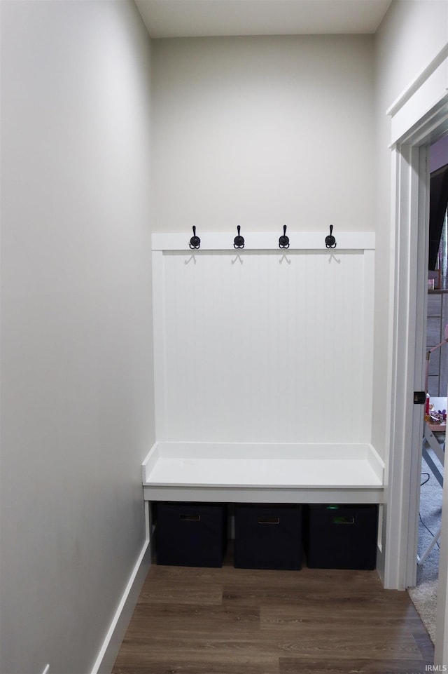 mudroom featuring hardwood / wood-style flooring