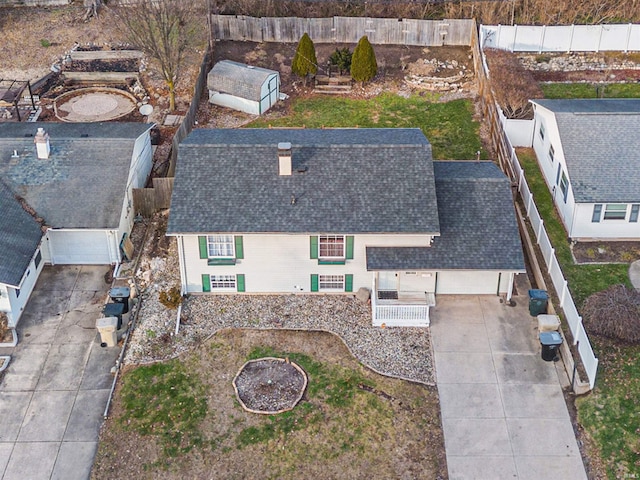 birds eye view of property