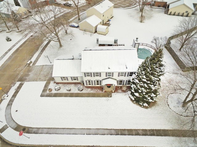 view of snowy aerial view