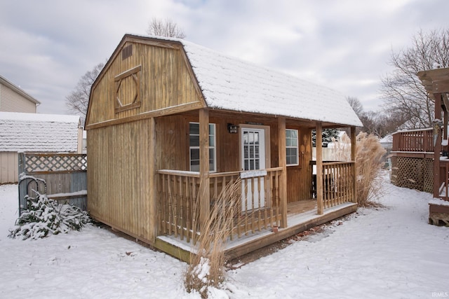 view of snow covered structure