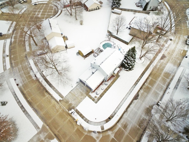 view of snowy aerial view