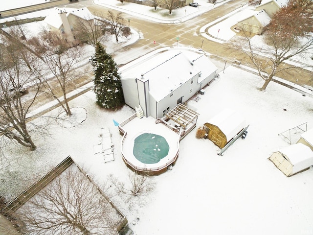 view of snowy aerial view