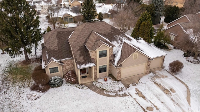 view of snowy aerial view