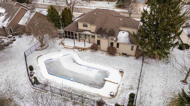 view of snowy aerial view