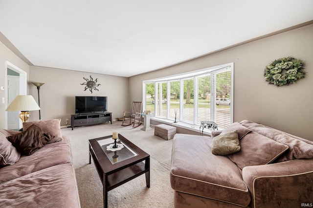 living room with carpet floors