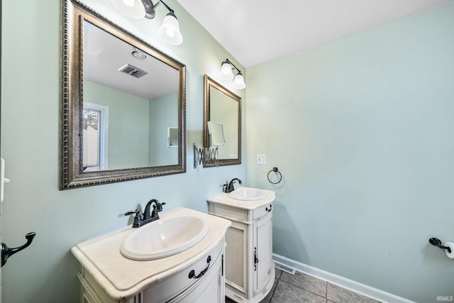 bathroom featuring tile patterned flooring and vanity