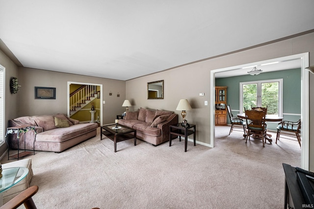 view of carpeted living room