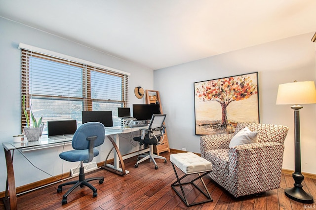 office space featuring wood-type flooring