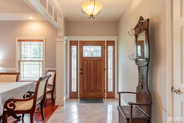 view of tiled entryway