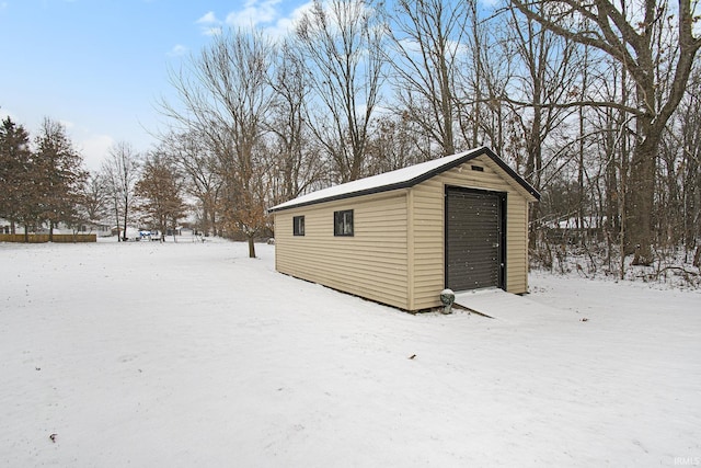 view of snow covered structure