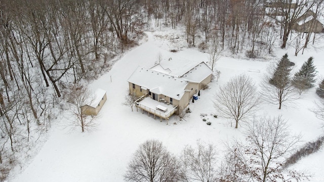 view of snowy aerial view