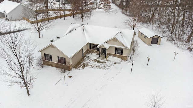 view of snowy aerial view