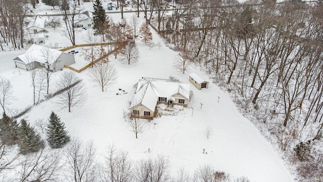 view of snowy aerial view