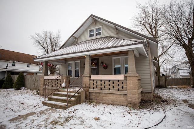 bungalow-style home with covered porch