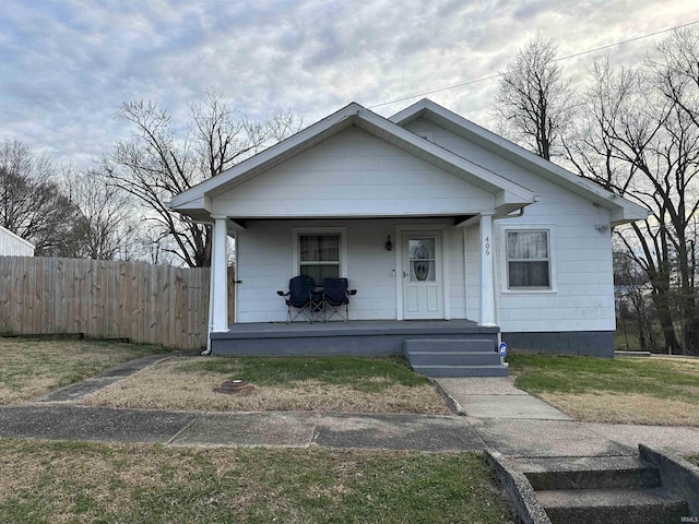 bungalow featuring covered porch