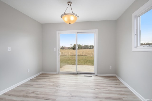 interior space featuring light hardwood / wood-style floors