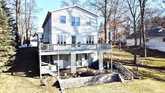 rear view of property with a deck