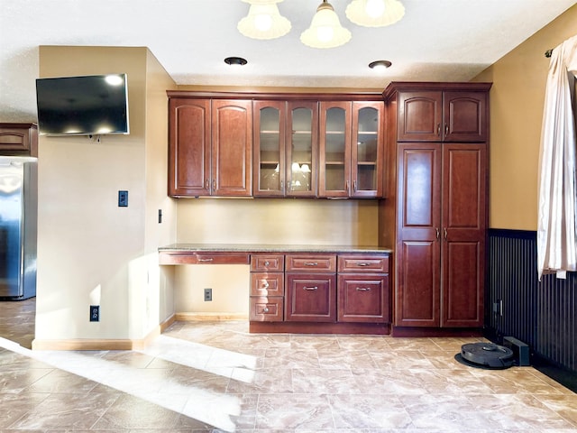 kitchen with stainless steel refrigerator