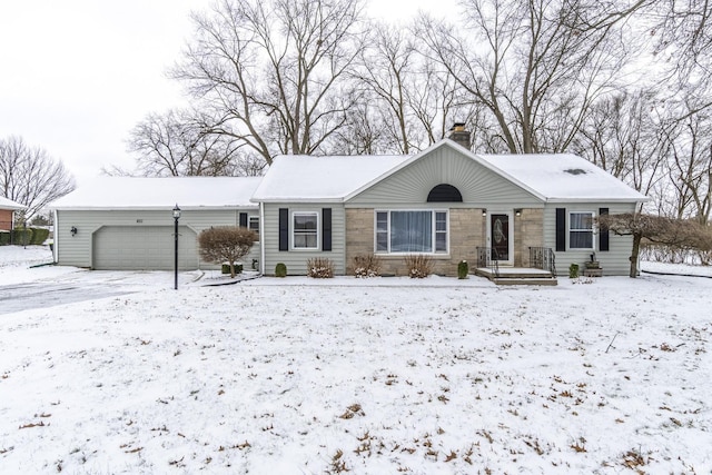 ranch-style home with a garage