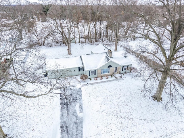 view of snowy aerial view