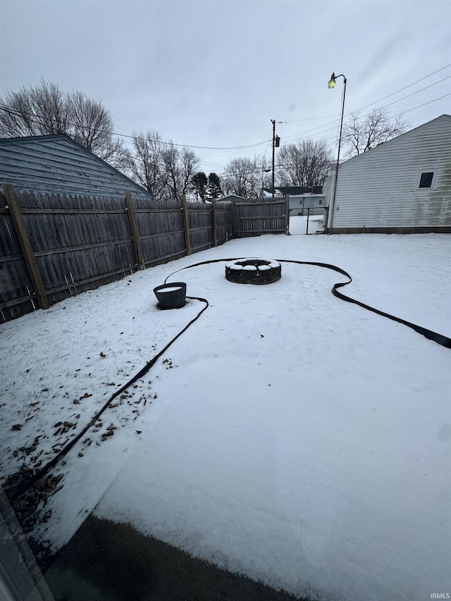 view of snowy yard