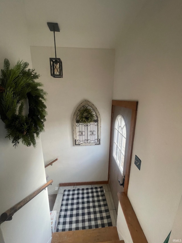 entrance foyer featuring hardwood / wood-style flooring