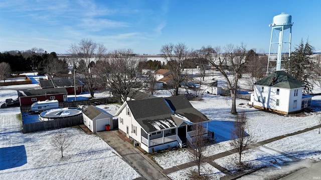 view of snowy aerial view